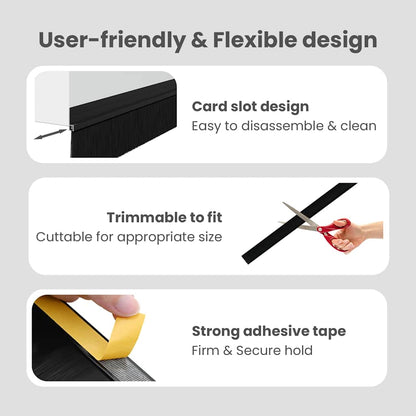 Self-adhesive Door Brush Seals 6 pcs Black 100 cm