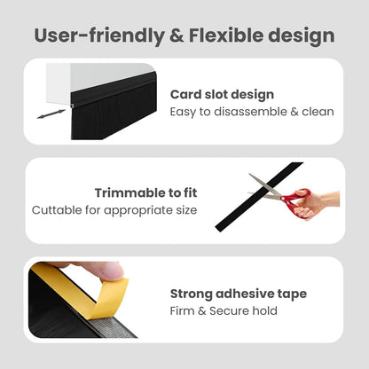Self-adhesive Door Brush Seals 6 pcs Black 100 cm