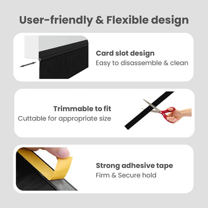 Self-adhesive Door Brush Seals 6 pcs Black 100 cm
