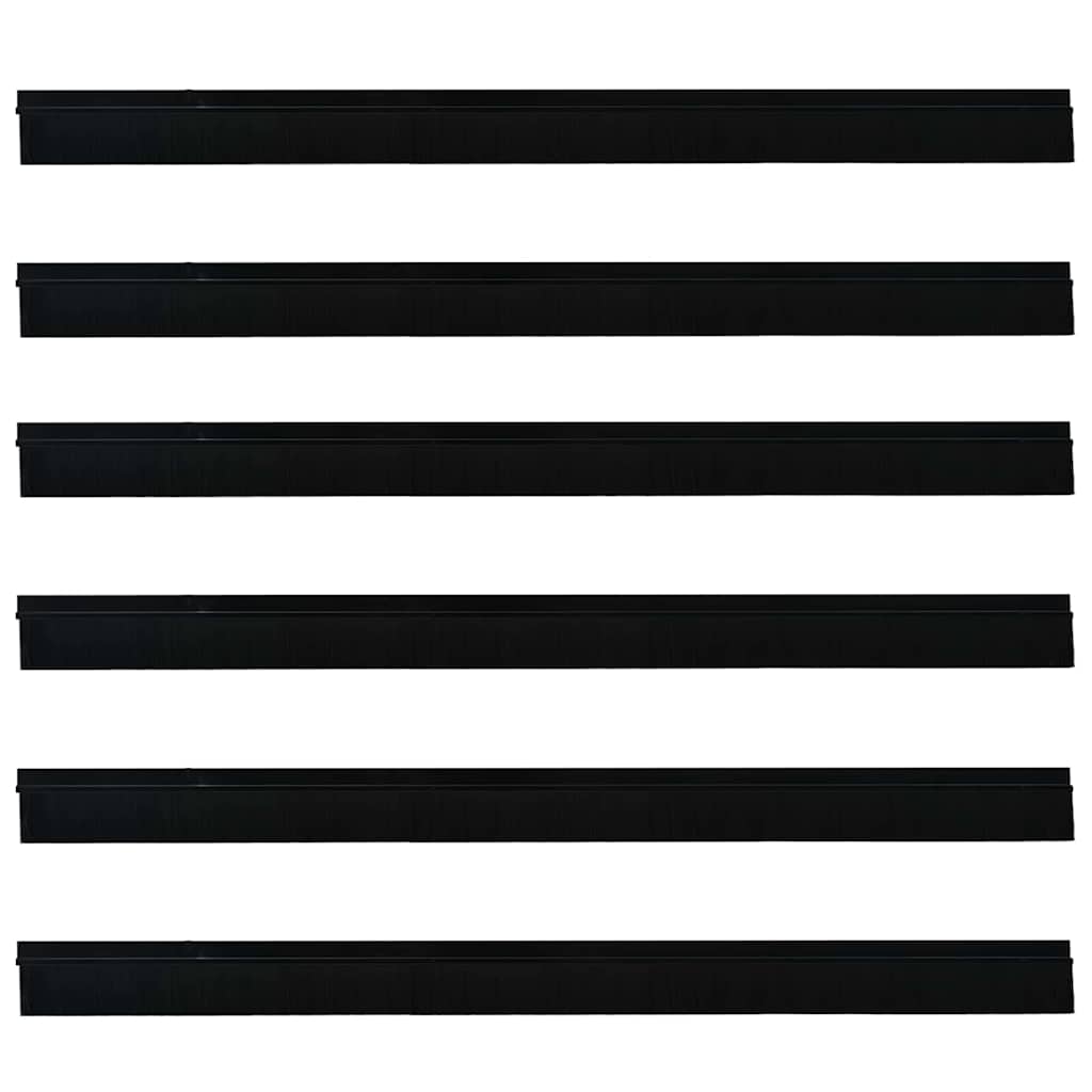 Self-adhesive Door Brush Seals 6 pcs Black 100 cm