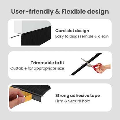 Self-adhesive Door Brush Seals 2 pcs Black 100 cm