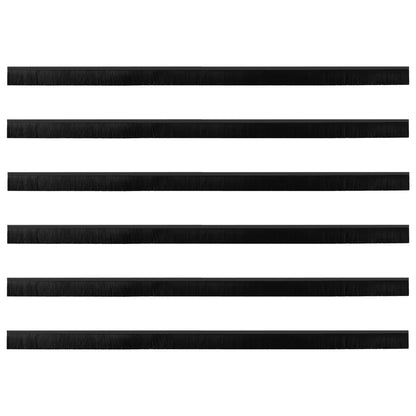 Self-adhesive Door Brush Seals 6 pcs Black 100 cm
