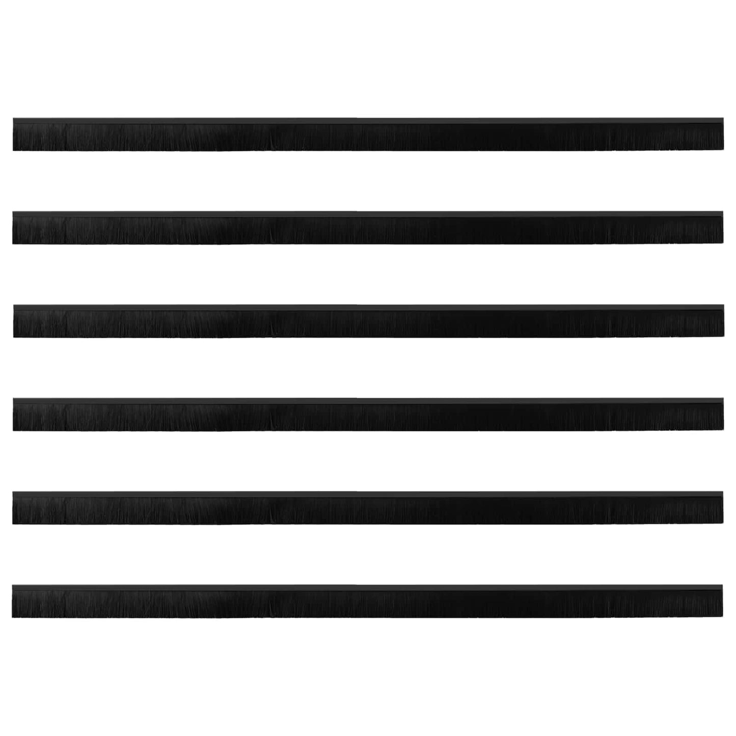 Self-adhesive Door Brush Seals 6 pcs Black 100 cm