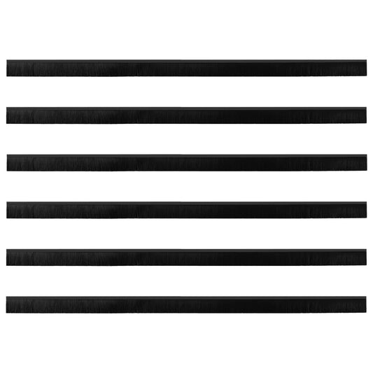 Self-adhesive Door Brush Seals 6 pcs Black 100 cm