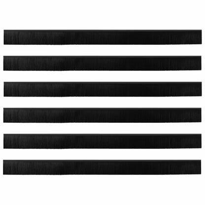 Self-adhesive Door Brush Seals 6 pcs Black 100 cm