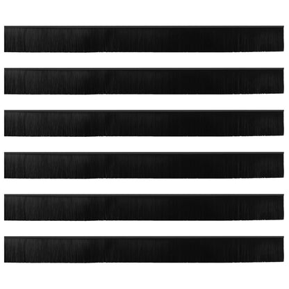 Self-adhesive Door Brush Seals 6 pcs Black 100 cm
