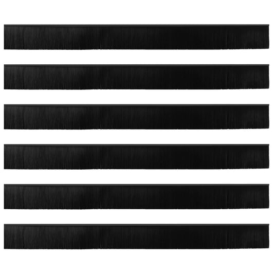 Self-adhesive Door Brush Seals 6 pcs Black 100 cm