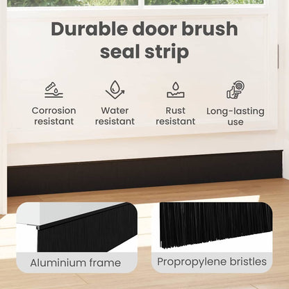 Self-adhesive Door Brush Seals 6 pcs Black 100 cm