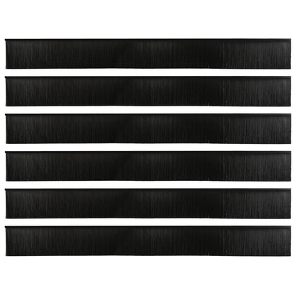 Self-adhesive Door Brush Seals 6 pcs Black 100 cm