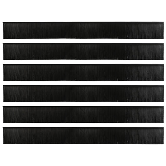 Self-adhesive Door Brush Seals 6 pcs Black 100 cm