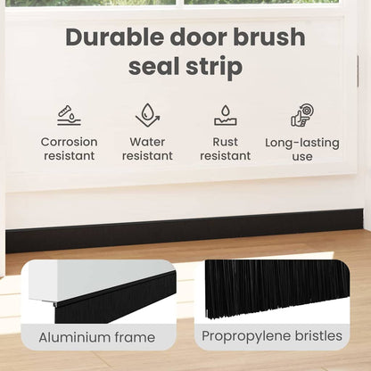 Self-adhesive Door Brush Seals 12 pcs Black 100 cm