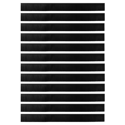 Self-adhesive Door Brush Seals 12 pcs Black 100 cm