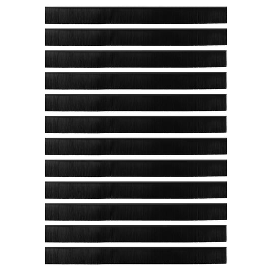 Self-adhesive Door Brush Seals 12 pcs Black 100 cm