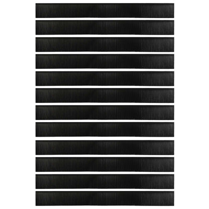 Self-adhesive Door Brush Seals 12 pcs Black 100 cm