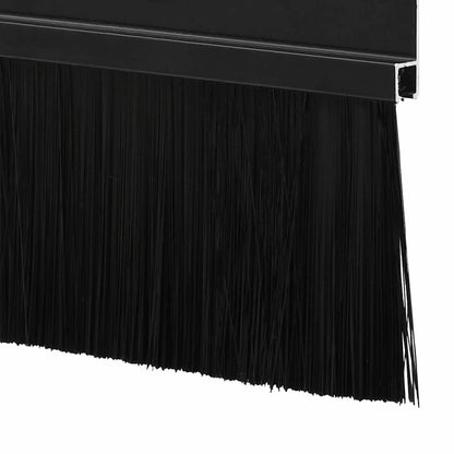 Screw-on Door Brush Seals 2 pcs Black 100 cm Aluminium Alloy