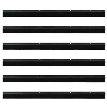 Screw-on Door Brush Seals 6 pcs Black 100 cm Aluminium Alloy