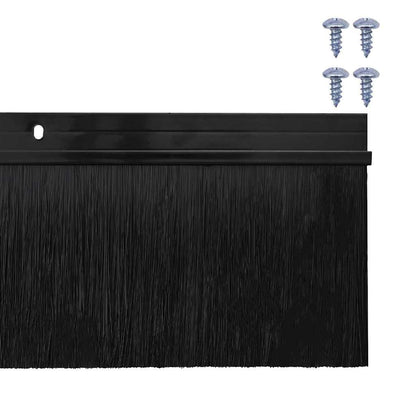 Screw-on Door Brush Seals 6 pcs Black 100 cm Aluminium Alloy