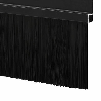Screw-on Door Brush Seals 12 pcs Black 100 cm Aluminium Alloy