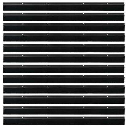 Screw-on Door Brush Seals 12 pcs Black 100 cm Aluminium Alloy