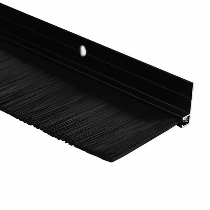 Screw-on Door Brush Seals 2 pcs Black 100 cm Aluminium Alloy