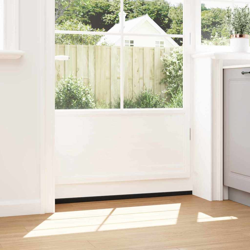 Screw-on Door Brush Seals 2 pcs Black 100 cm Aluminium Alloy