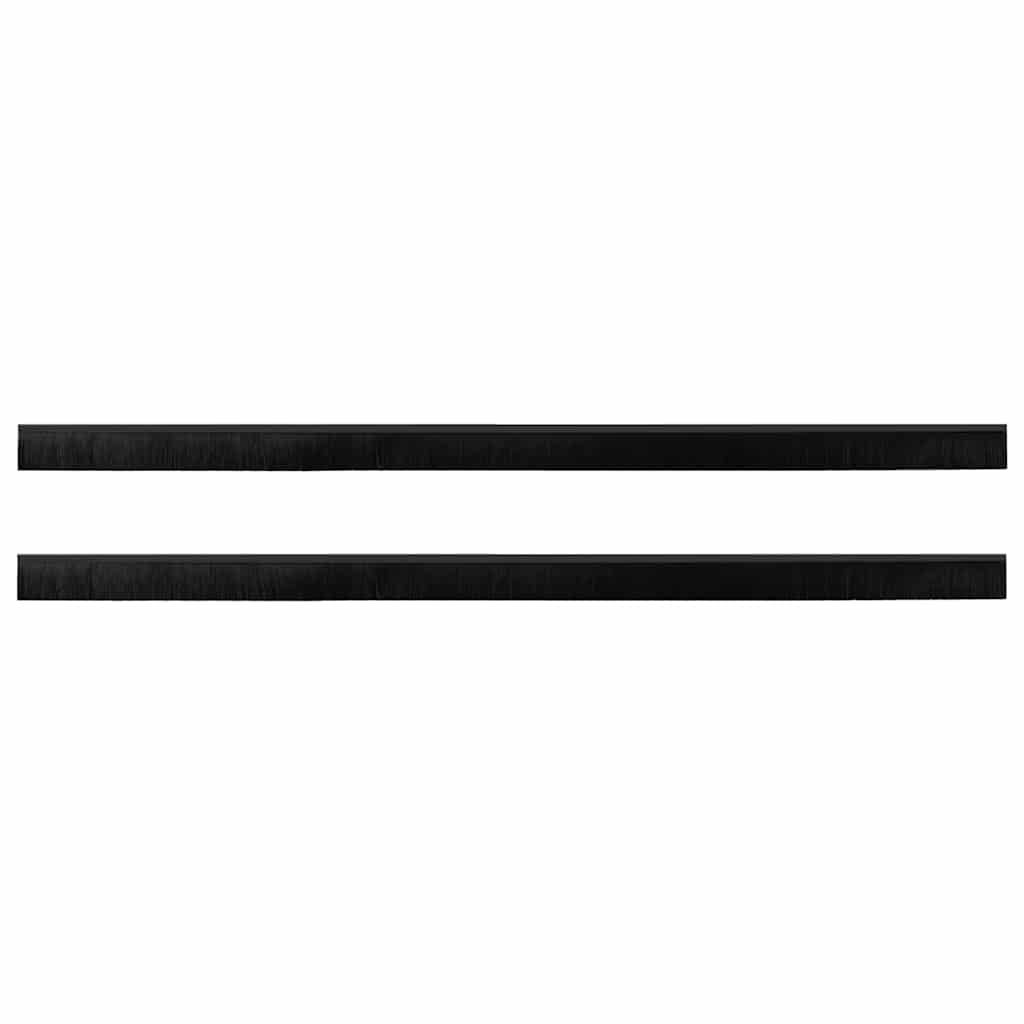 Screw-on Door Brush Seals 2 pcs Black 100 cm Aluminium Alloy