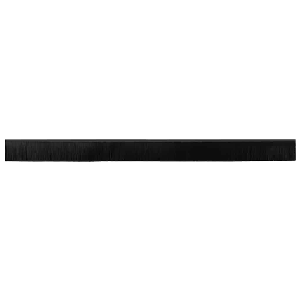 Screw-on Door Brush Seals 2 pcs Black 100 cm Aluminium Alloy