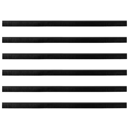 Screw-on Door Brush Seals 6 pcs Black 100 cm Aluminium Alloy