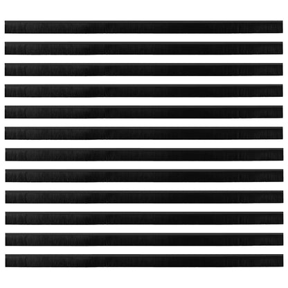 Screw-on Door Brush Seals 12 pcs Black 100 cm Aluminium Alloy