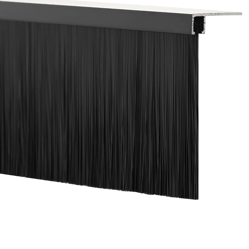 Screw-on Door Brush Seals 12 pcs Black 100 cm Aluminium Alloy