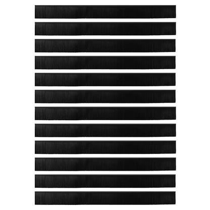 Screw-on Door Brush Seals 12 pcs Black 100 cm Aluminium Alloy