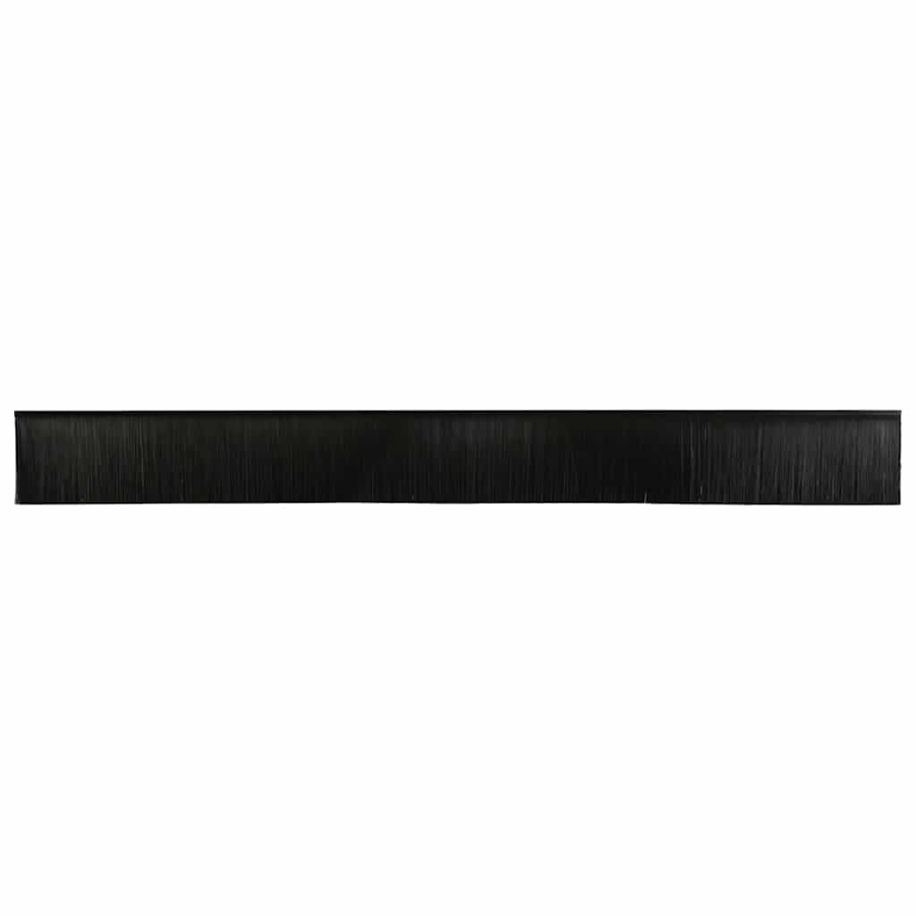 Screw-on Door Brush Seals 12 pcs Black 100 cm Aluminium Alloy