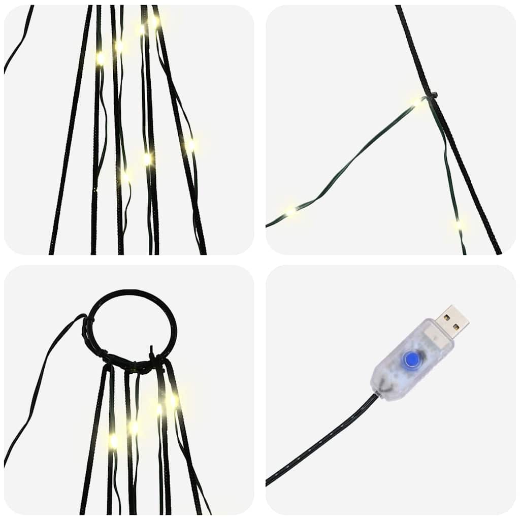 LED Christmas Tree with Ground Spikes Warm White 182 cm Metal