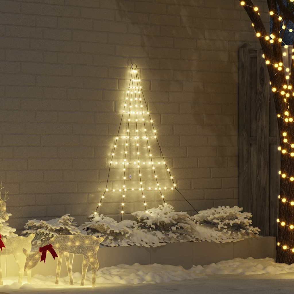 LED Christmas Tree with Ground Spikes Warm White 182 cm Metal