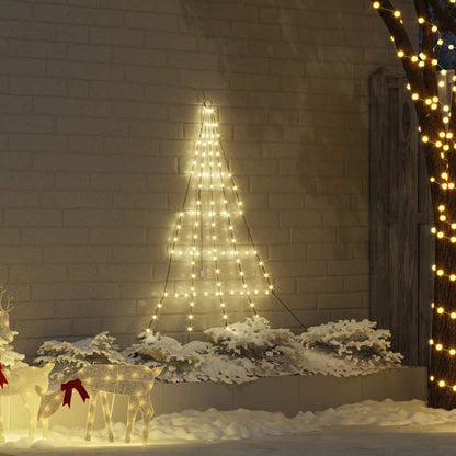 LED Christmas Tree with Ground Spikes Warm White 182 cm Metal