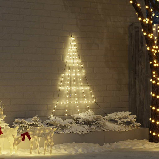 LED Christmas Tree with Ground Spikes Warm White 182 cm Metal