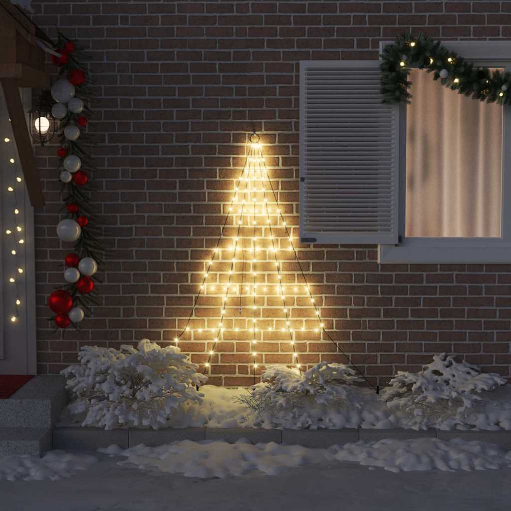 LED Christmas Tree with Ground Spikes Warm White 182 cm Metal