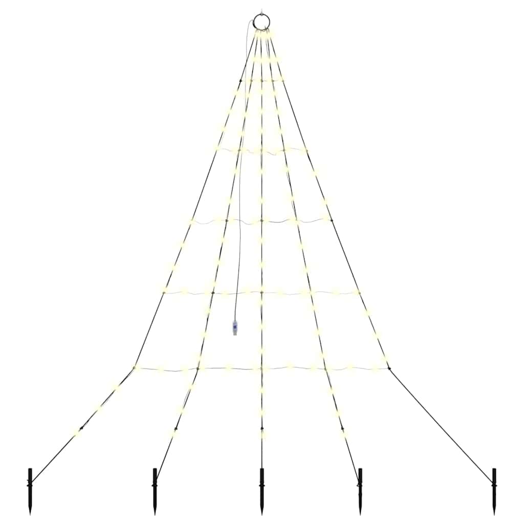 LED Christmas Tree with Ground Spikes Warm White 182 cm Metal