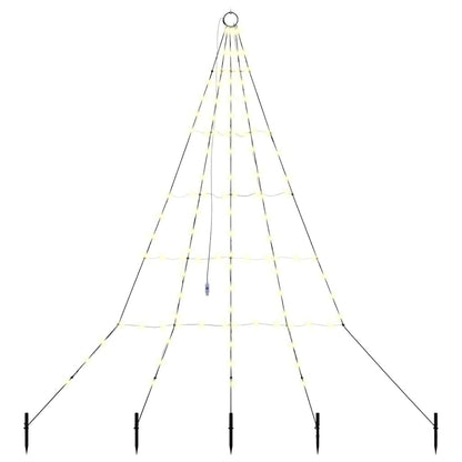 LED Christmas Tree with Ground Spikes Warm White 182 cm Metal