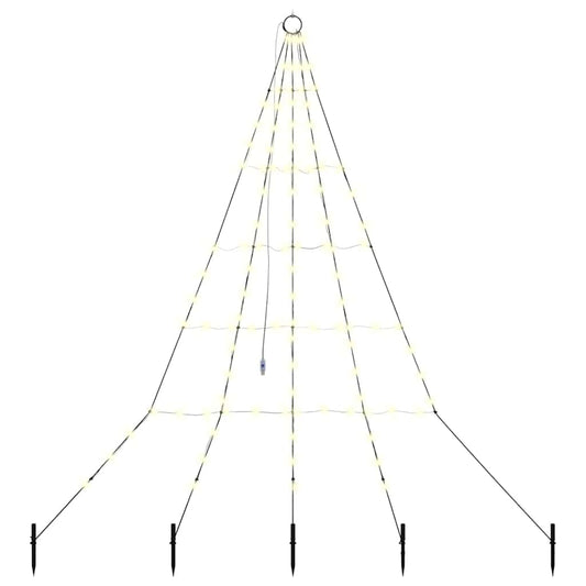LED Christmas Tree with Ground Spikes Warm White 182 cm Metal