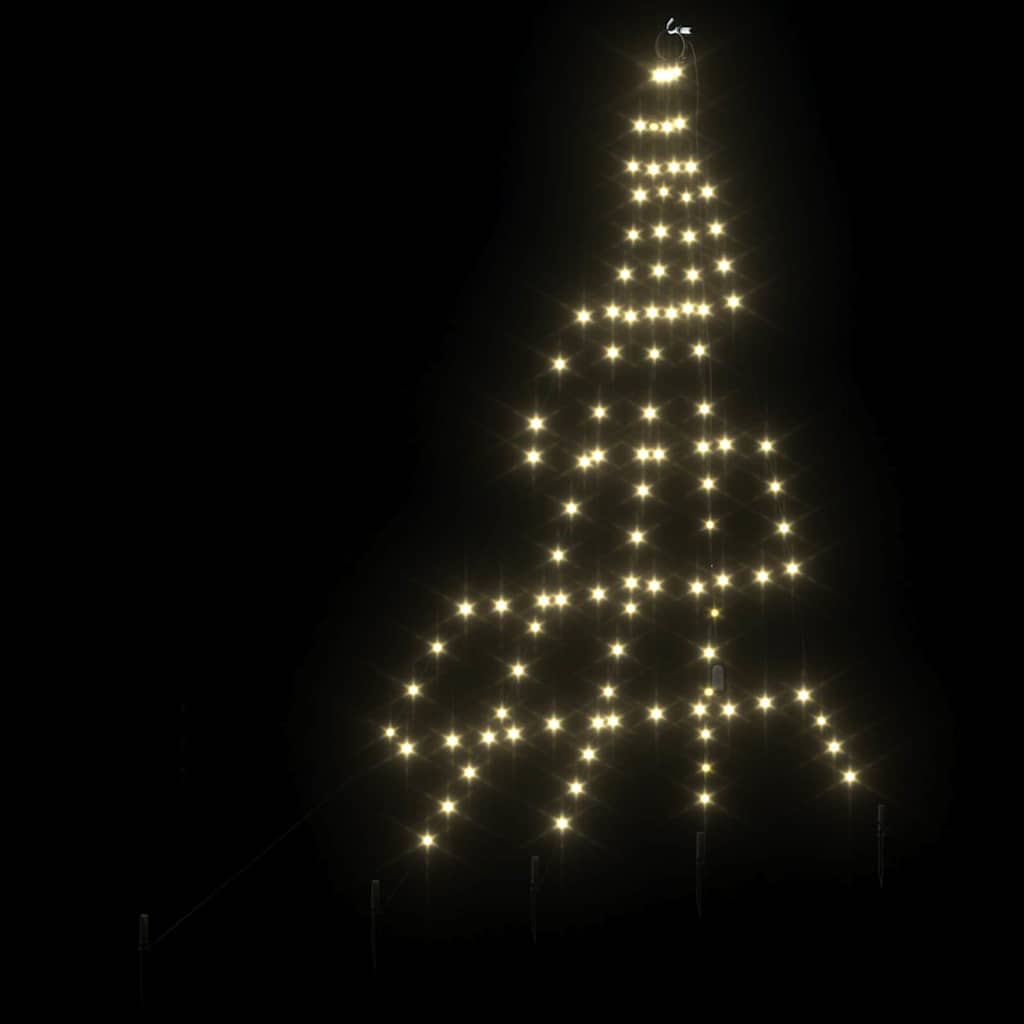 LED Christmas Tree with Ground Spikes Warm White 182 cm Metal