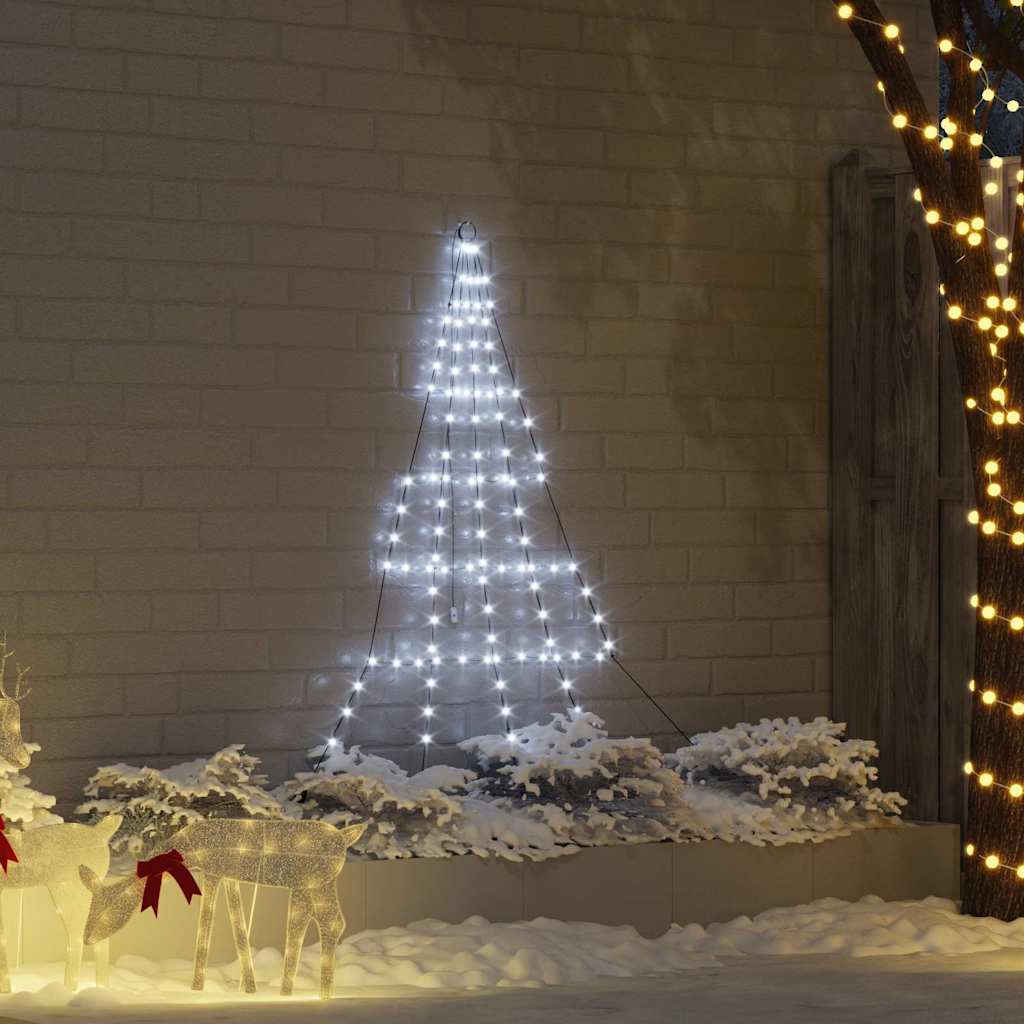 LED Christmas Tree with Ground Spikes Cool White 182 cm Metal