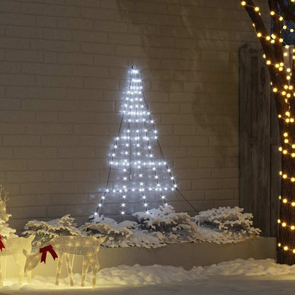 LED Christmas Tree with Ground Spikes Cool White 182 cm Metal