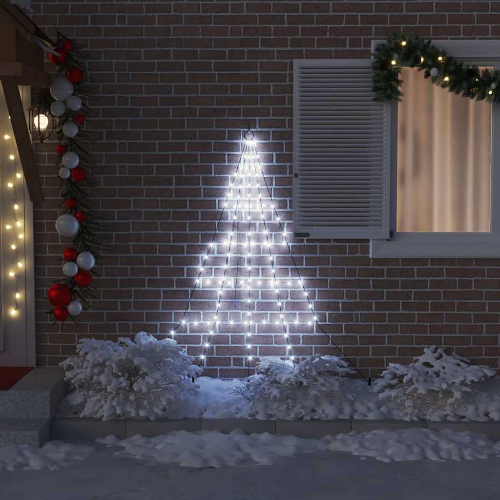 LED Christmas Tree with Ground Spikes Cool White 182 cm Metal