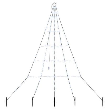 LED Christmas Tree with Ground Spikes Cool White 182 cm Metal