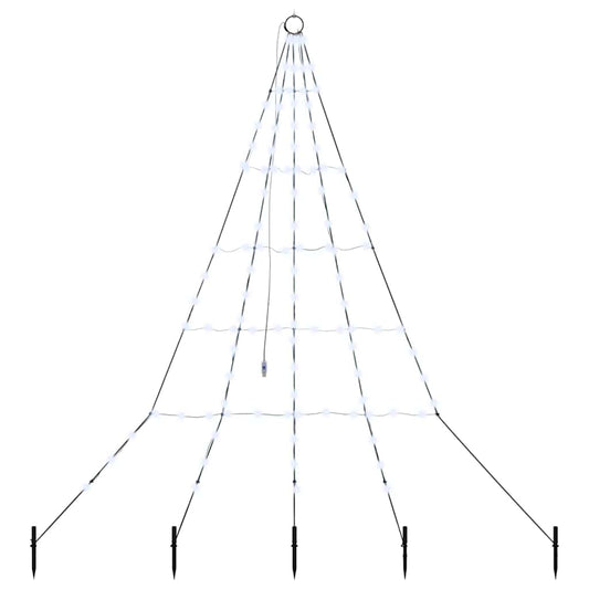 LED Christmas Tree with Ground Spikes Cool White 182 cm Metal