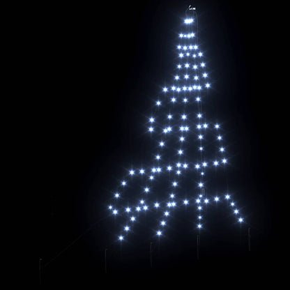 LED Christmas Tree with Ground Spikes Cool White 182 cm Metal