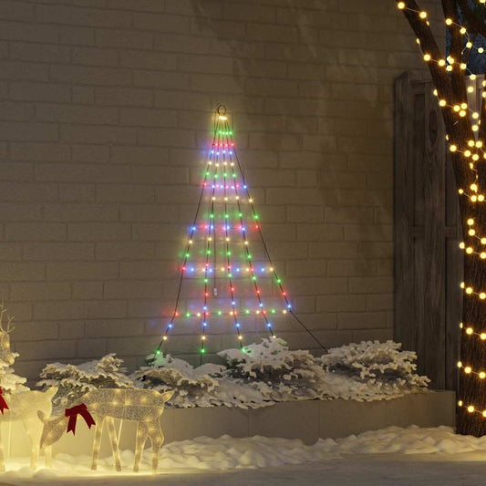 LED Christmas Tree with Ground Spikes Multicolour 182 cm Metal