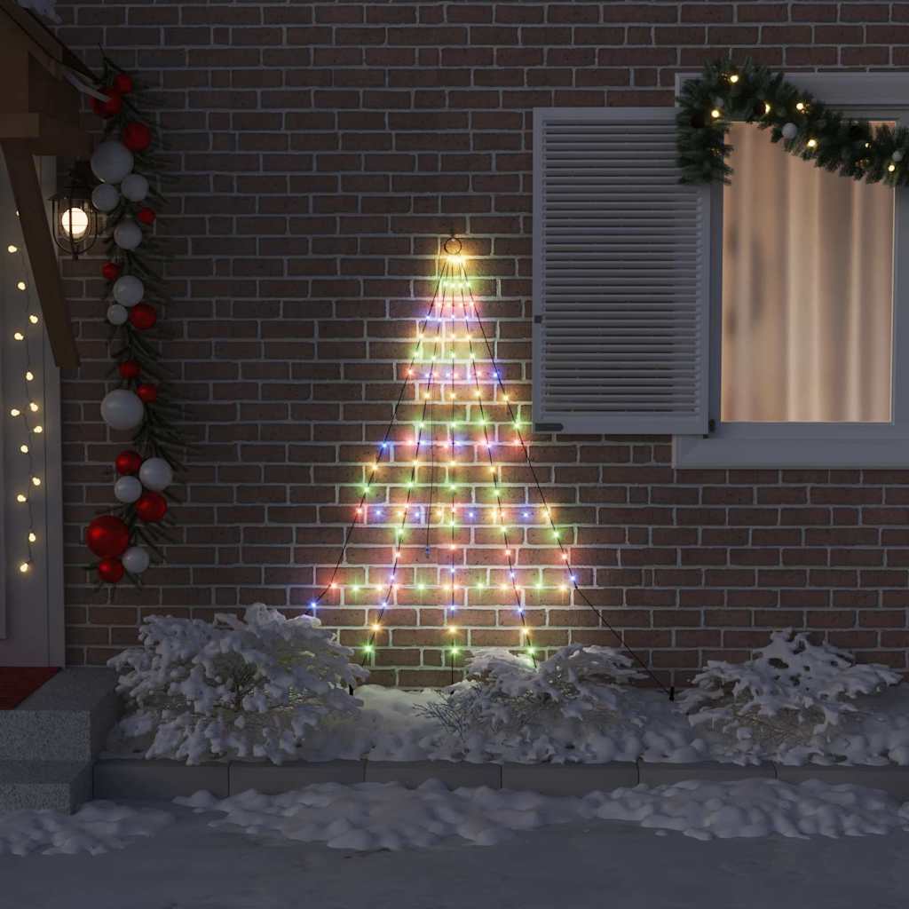 LED Christmas Tree with Ground Spikes Multicolour 182 cm Metal