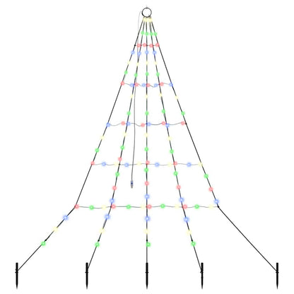 LED Christmas Tree with Ground Spikes Multicolour 182 cm Metal